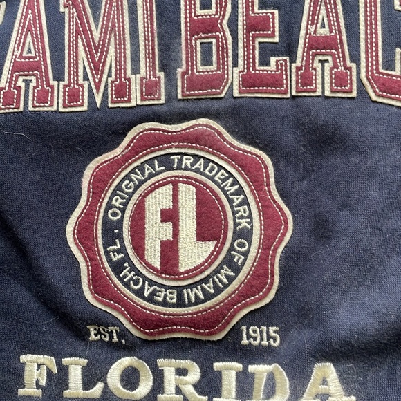 Exist Miami Beach Florida medium hoodie sweatshirt navy - Picture 3 of 7